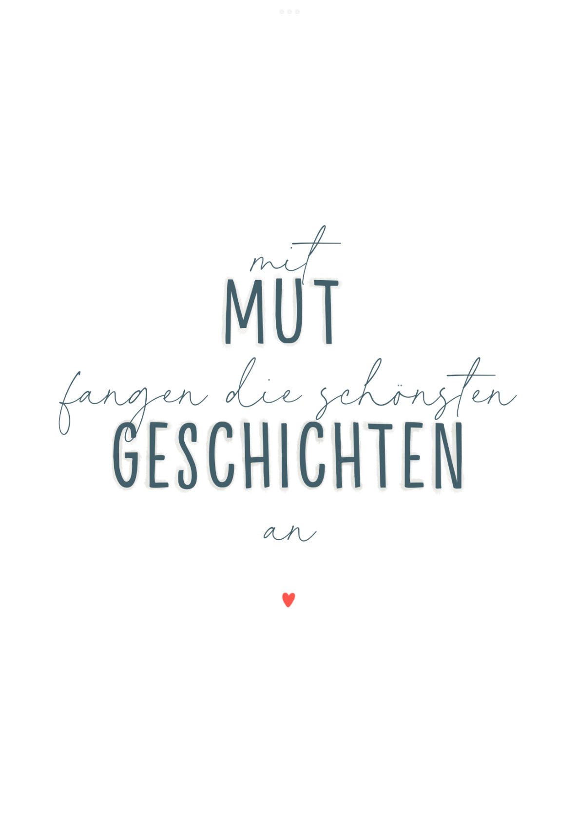 Minikarte Spruch "Mut"