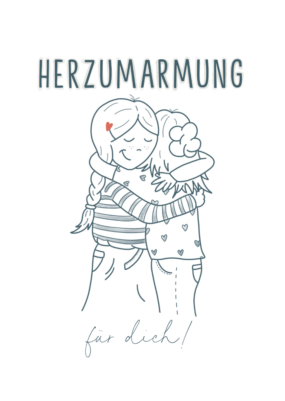 Minikarte Spruch "Herzumarmung"