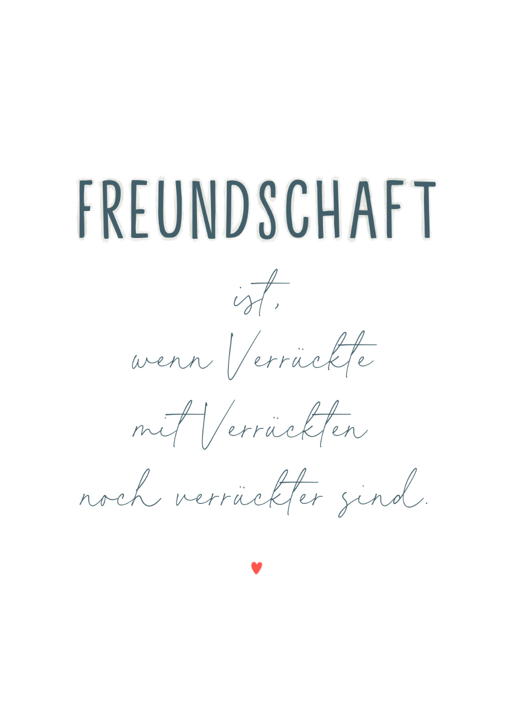 Minikarte Spruch "Freundschaft"
