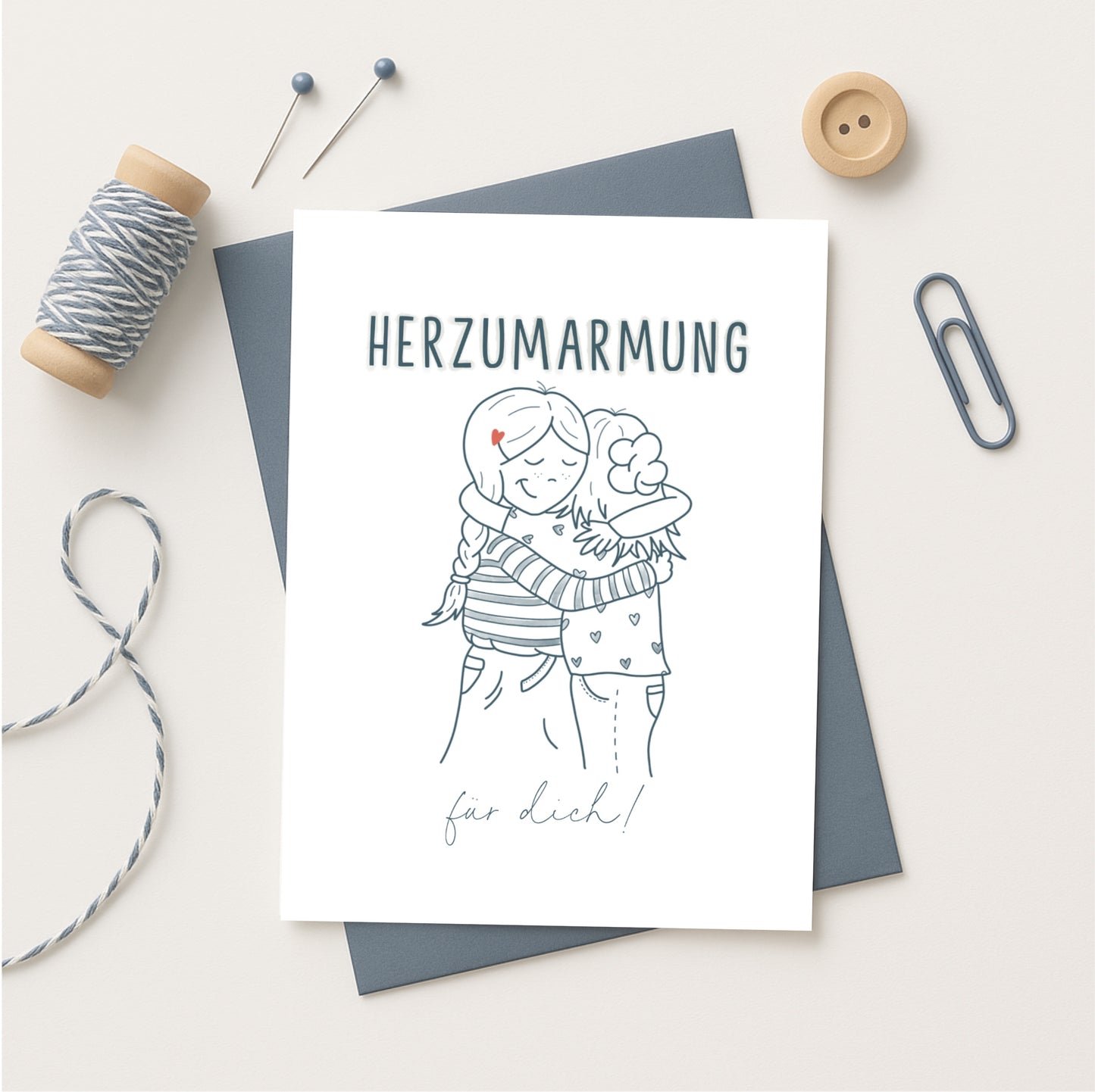 Minikarte Spruch "Herzumarmung"