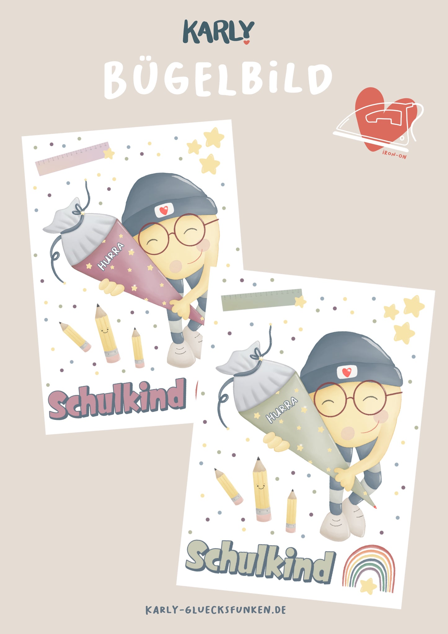 Bügelbild "Schulkind"