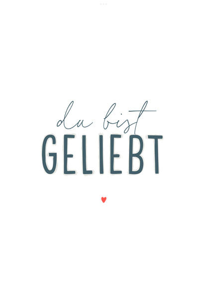 Minikarte Spruch "Geliebt"
