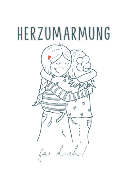Minikarte Spruch "Herzumarmung"