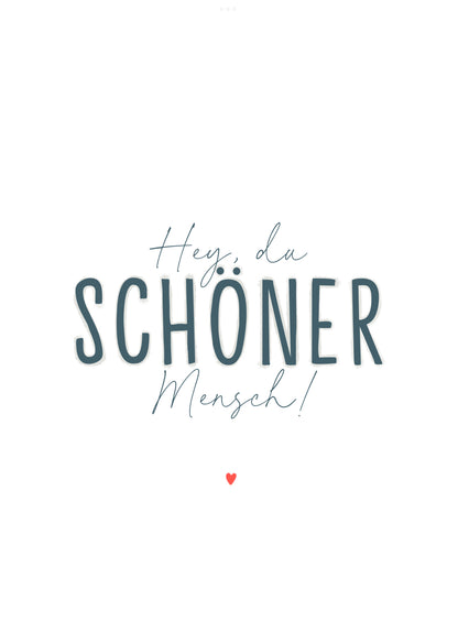 Minikarte Spruch "Schöner Mensch"