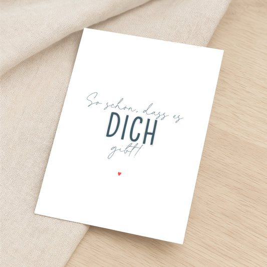 Minikarte Spruch "Schön, dass es dich gibt"