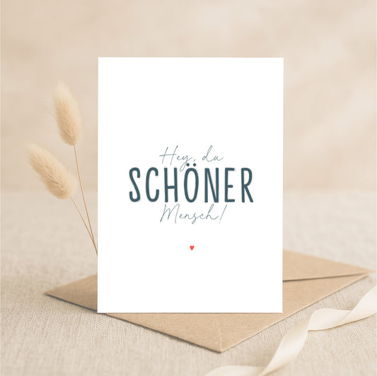 Postkarte – Spruch „Schöner Mensch“