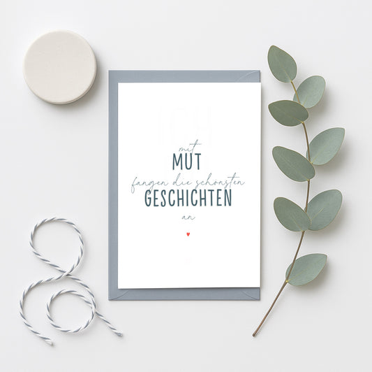 Postkarte – Spruch „Mut-Geschichten“